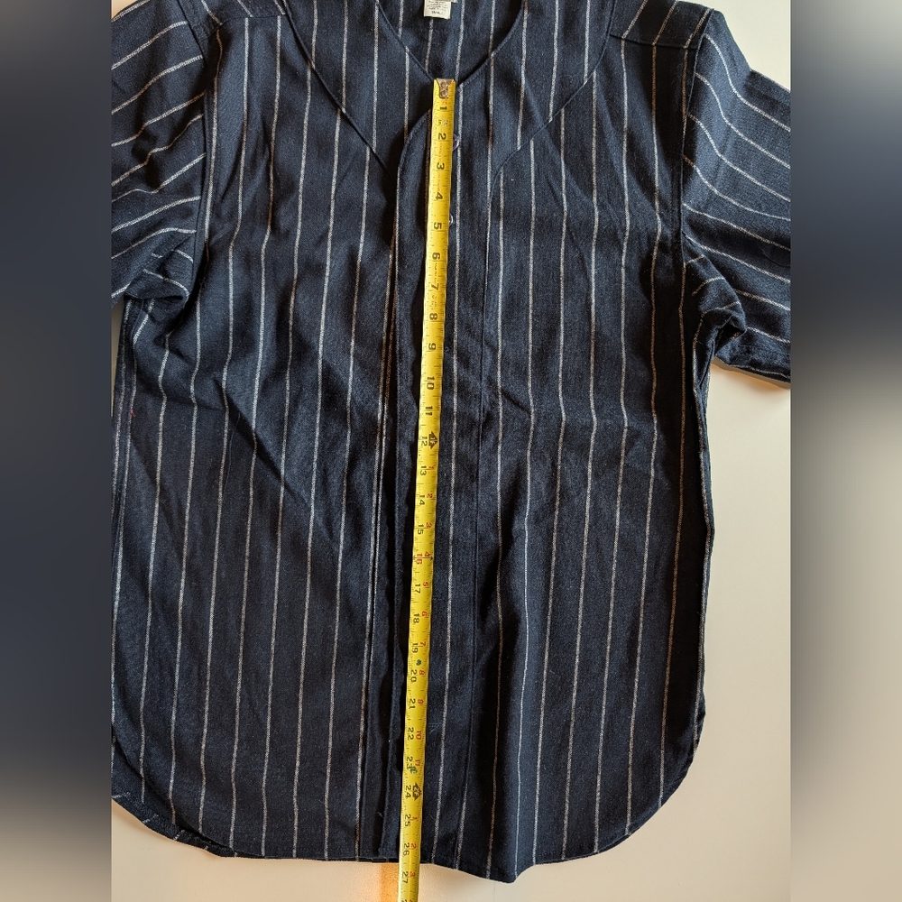 Ebbets Field Baseball Flannel Jersey NWOT %100 Wool  Small Navy Blue Pinstripe - Picture 4 of 5